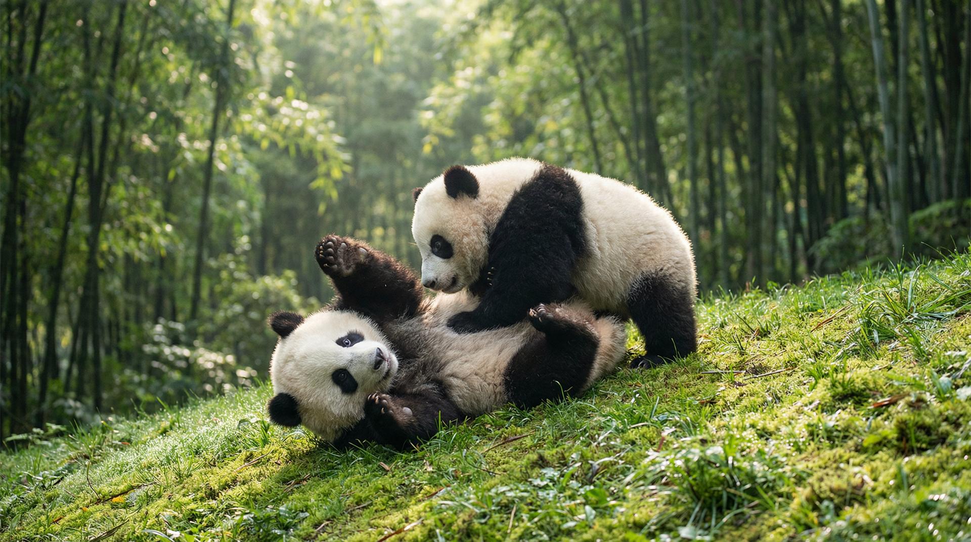 热舞熊猫嬉戏视频